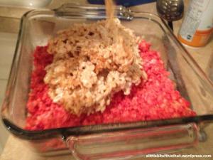 Layer the batches with "white" aka no coloring in the middle.