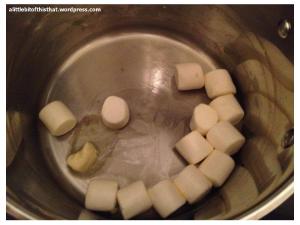 Melt butter and then add marshmallows.