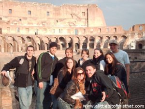 Some of the group at the Coliseum in Rome during our Art and Architecture class.