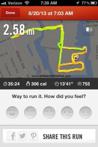 My run. :-)  Love the Nike+ Running app!