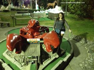 This is at the "Around the World/Around the US" golf course.  This hole is for Maine!