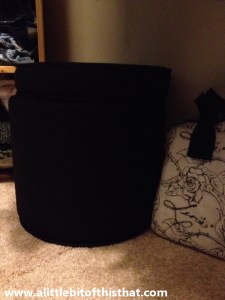 My ottoman for "hard to reach" items.  BONUS: there's room for storage inside! 