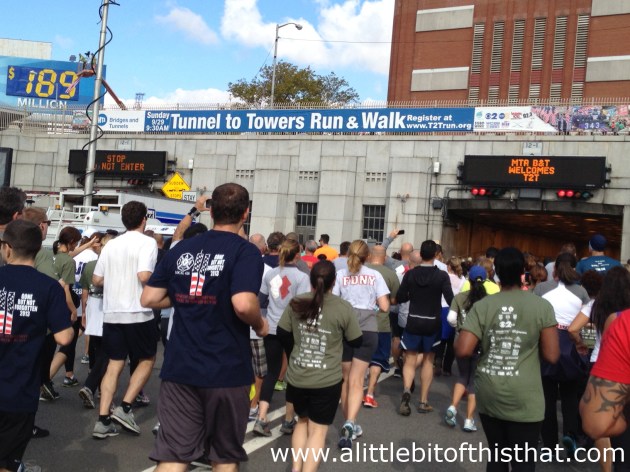 Approaching the tunnel... Loved the banner here.