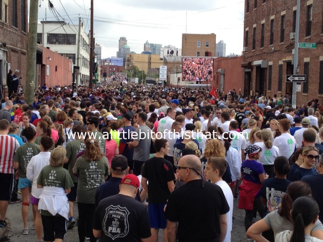 I'm up on Pat's shoulders! Waiting to hear the starting horn...
