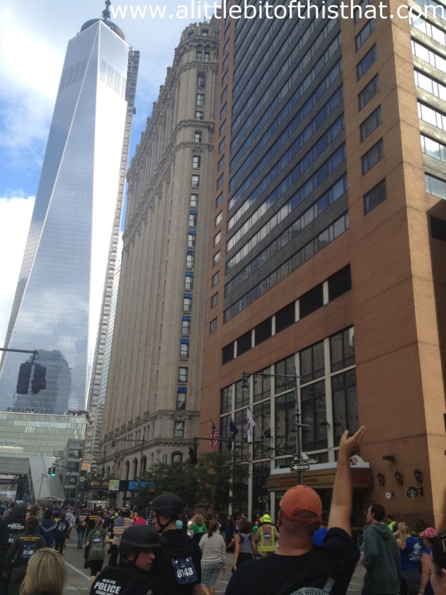 There's Pat in the orange hat! He's waving at Alger but I love this shot it looks like he's waving at the Freedom Tower.